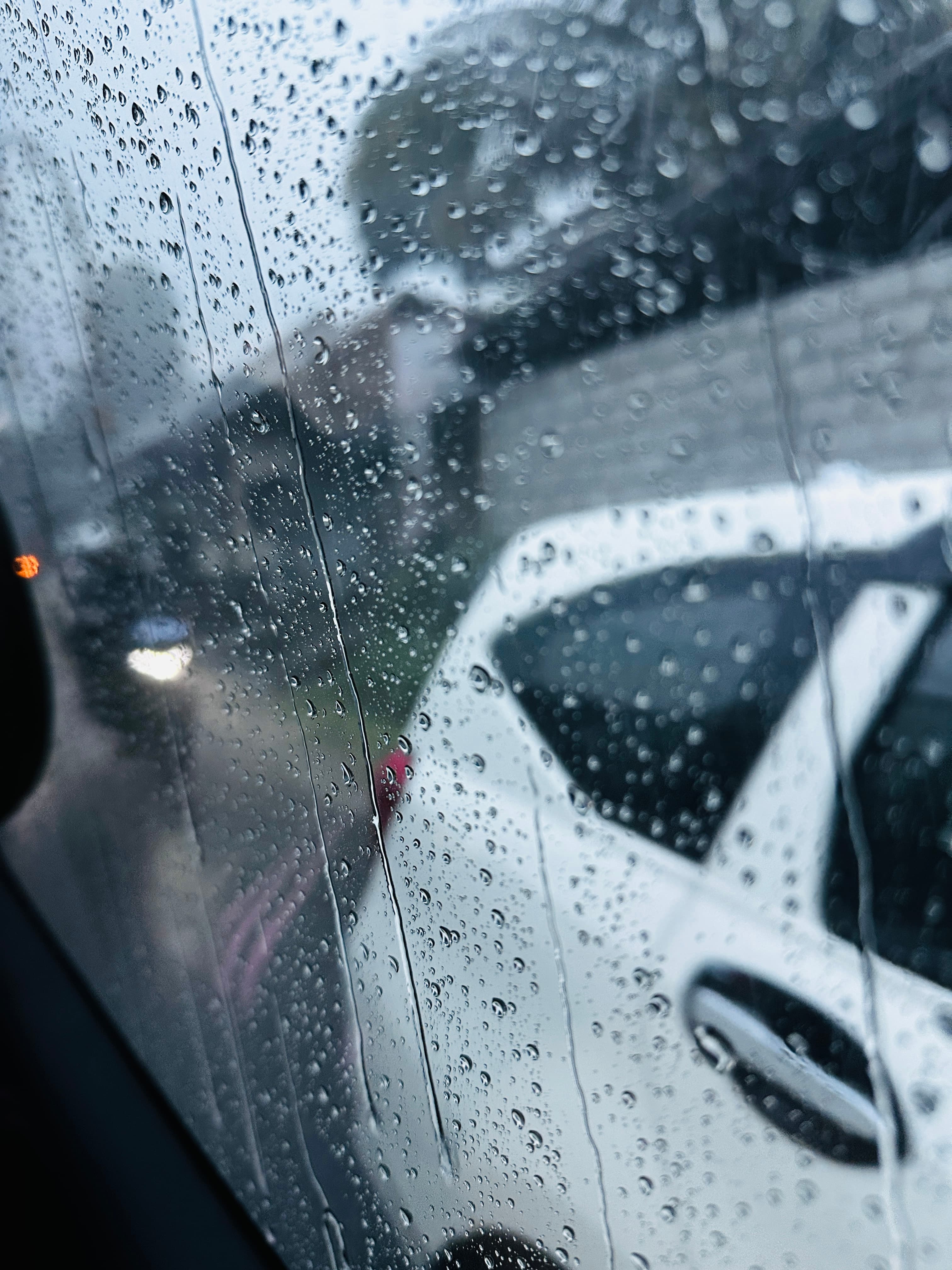 Rain on the car window