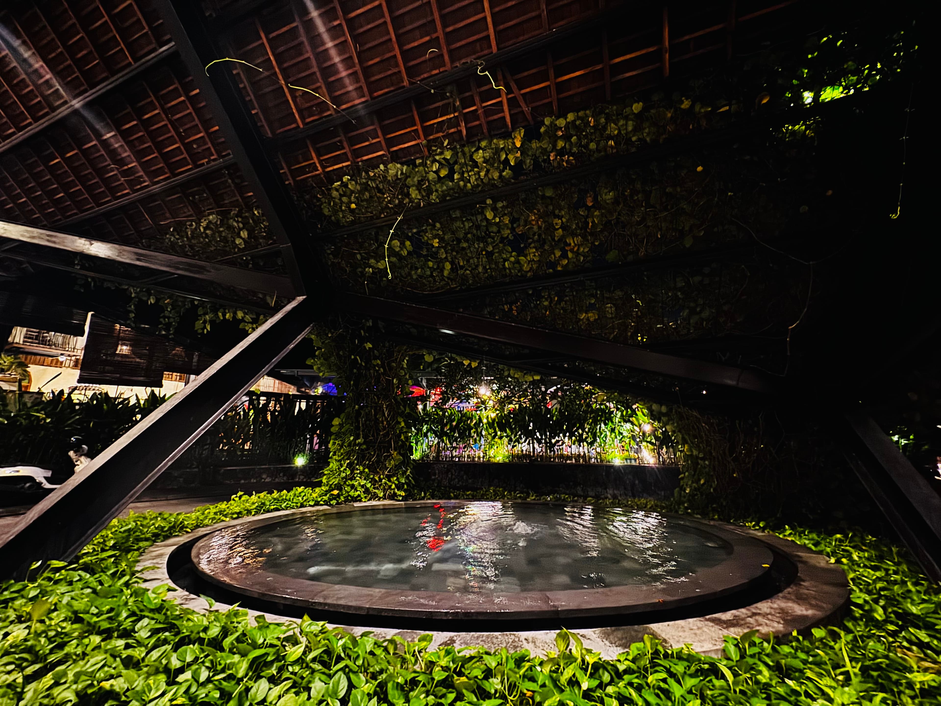 Hotel downstairs at night